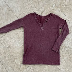 AE Waffle Notch neck Long Sleeve